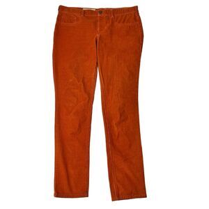 Pilcro And The Letterpress Anthropologie Orange Serif Corduroy Pants 32